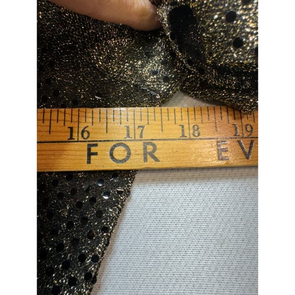 Molly Malloy Evening Party Dress Womens 6 Petite Black Gold Glittery A-Line Midi - Picture 11 of 16